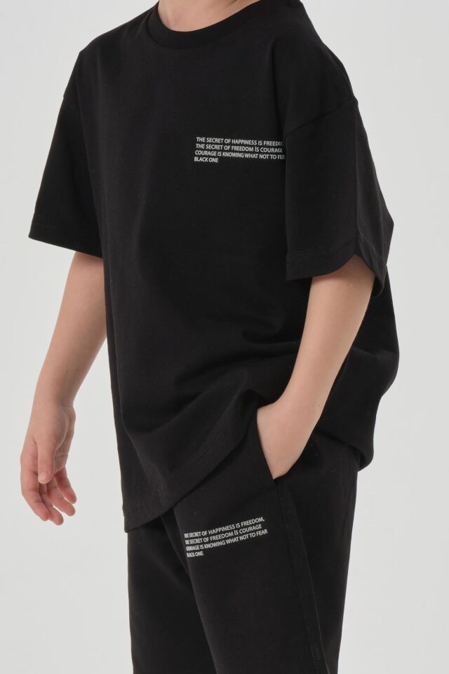 Erkek Çocuk Alt Üst Bisiklet Yaka Şort Takımı