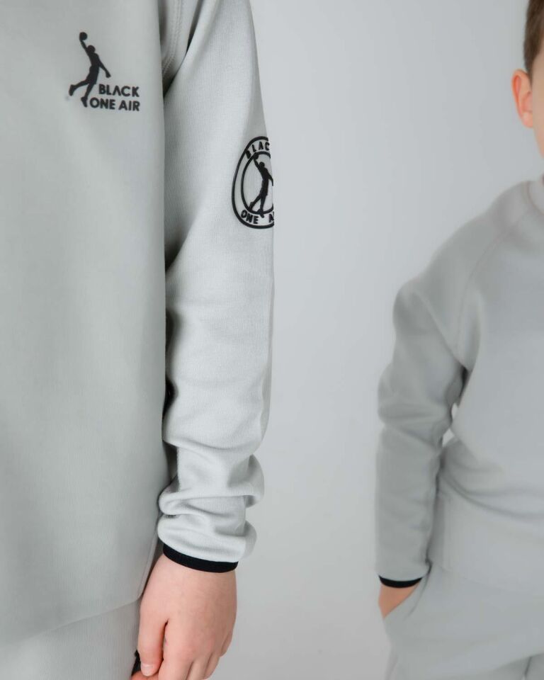 ERKEK/KIZ ÇOCUK AYARLANABİLİR  BEL BİSİKLET YAKA EŞOFMAN TAKIM BOYAMA GRİ - 3-4 Yaş