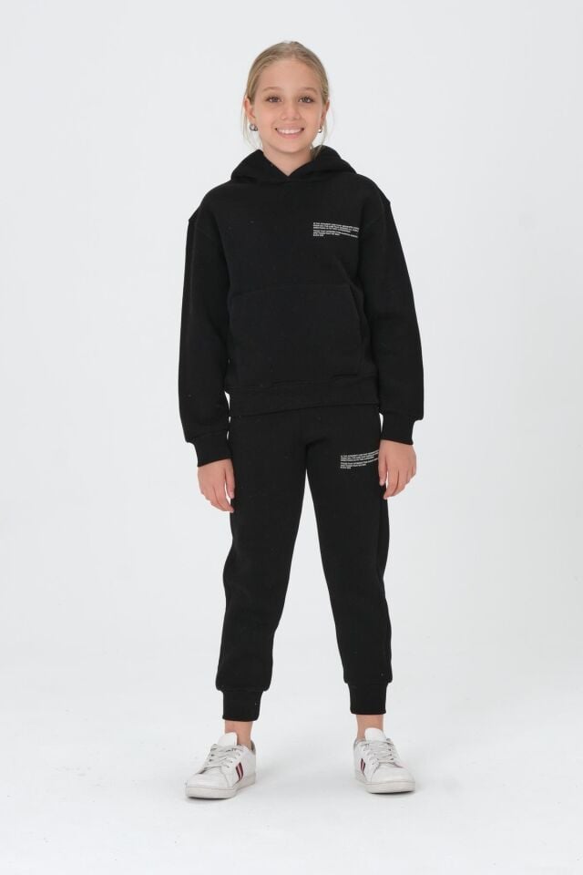 Kız Çocuk Kapüşonlu Eşofman Takımı