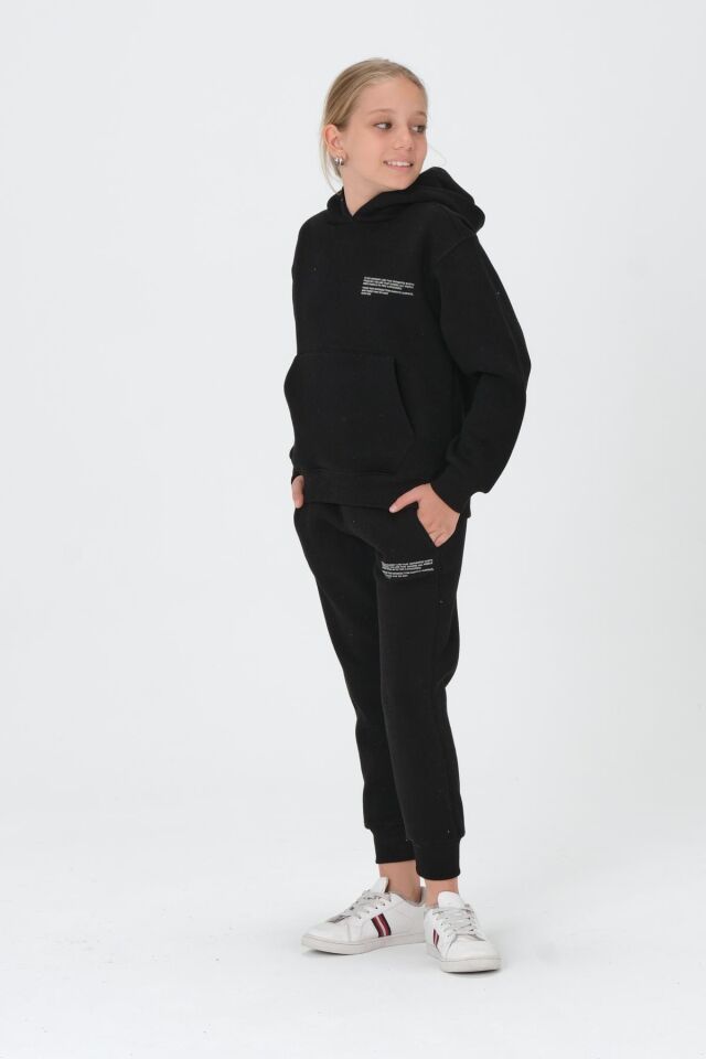 Kız Çocuk Kapüşonlu Eşofman Takımı