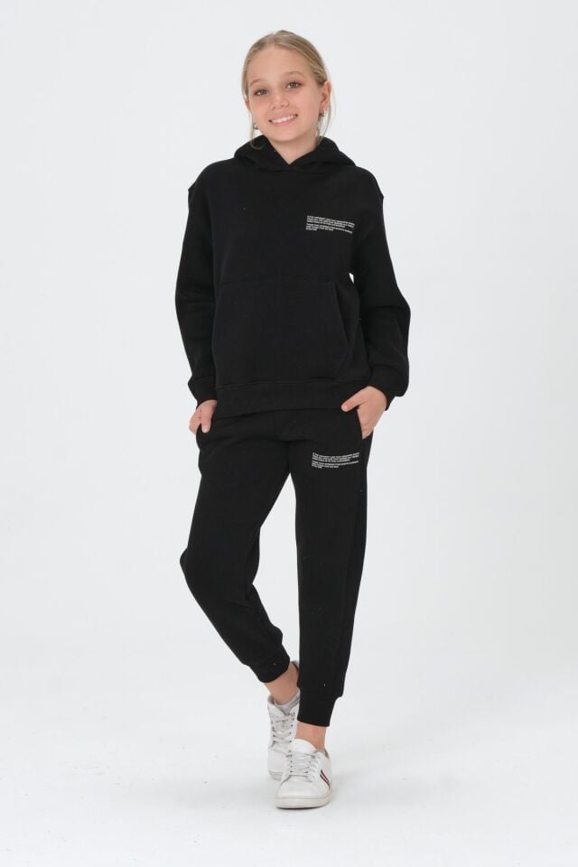 Kız Çocuk Kapüşonlu Eşofman Takımı