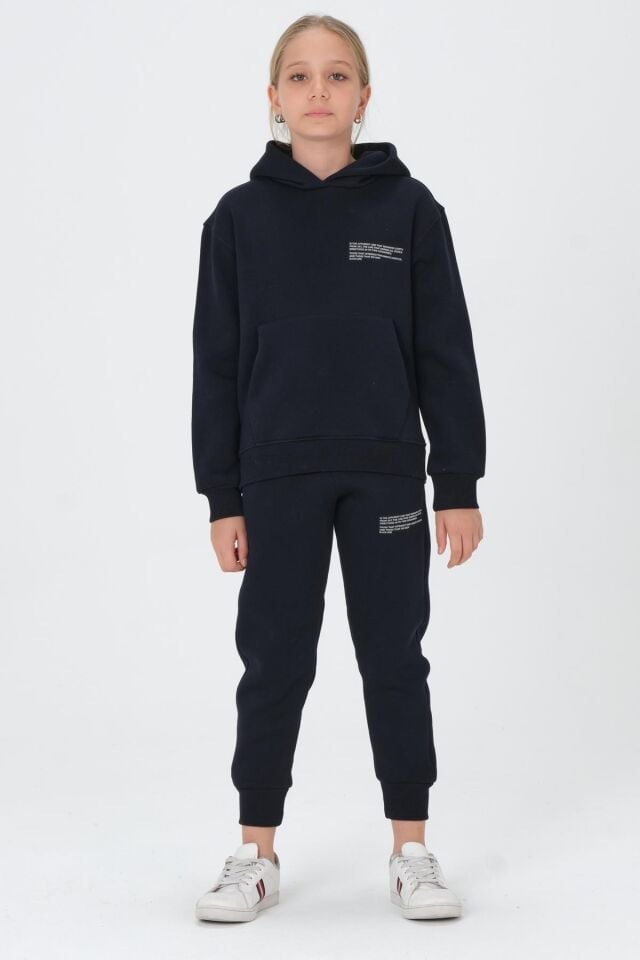 Kız Çocuk Kapüşonlu Eşofman Takımı