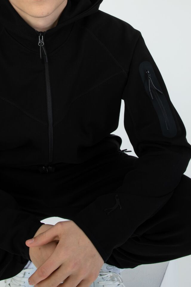 ERKEK/KIZ ÇOCUK KAPÜŞONLU LİKRALI EŞOFMAN TAKIM