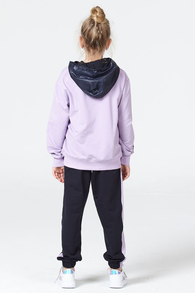 Kız Çocuk Şardonsuz 2 İplik Spor Eşofman Takımı – Normal Kalıp Mevsimlik 12-13 Yaş - LİLA