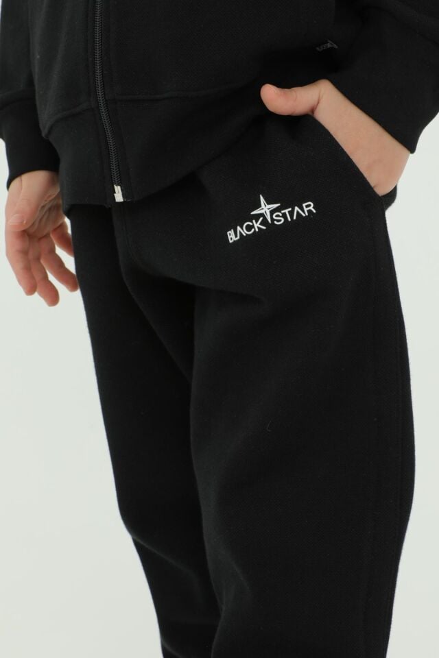 Bisiklet Yaka Erkek Çocuk T-Shırt Baskı Detaylı 3 Lü Eşofman Takımı