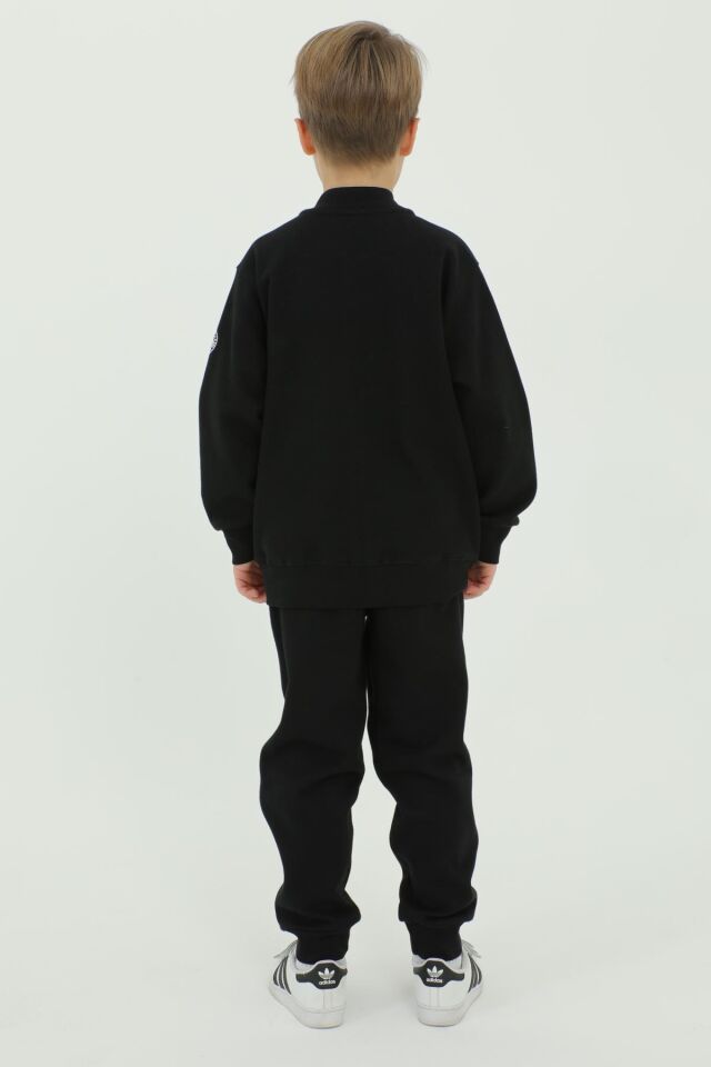 Bisiklet Yaka Erkek Çocuk T-Shırt Baskı Detaylı 3 Lü Eşofman Takımı