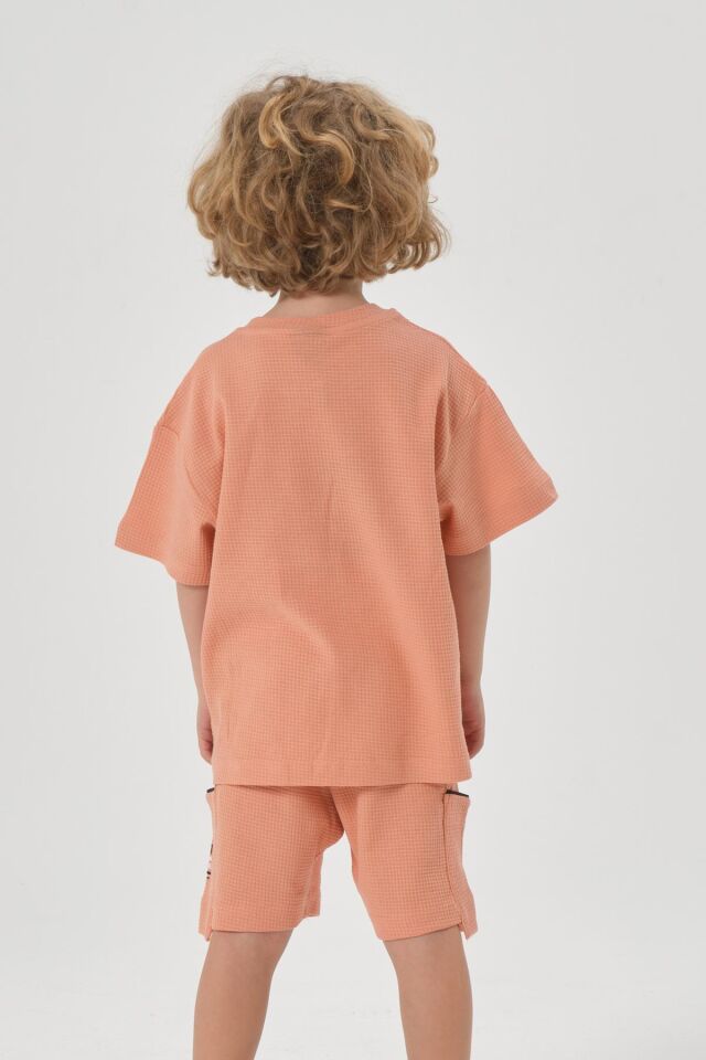 Erkek Çocuk Penye Waffle Kumaş Alt Üst Takım YAVRU AĞZI - 3-4 Yaş