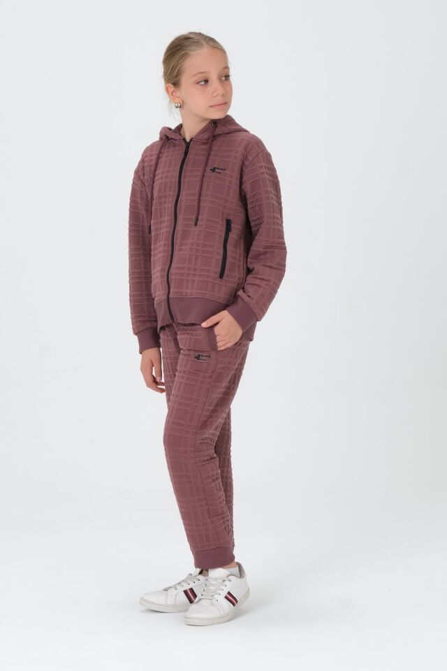 Kız Çocuk Kapüşonlu Eşofman Takımı MÜRDÜM - 9-10 Yaş