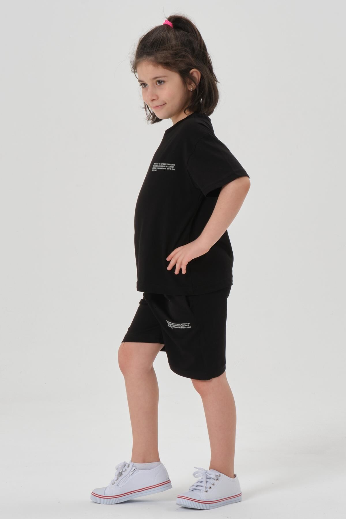 Kız Çocuk Alt Üst Bisiklet Yaka Şort Takım