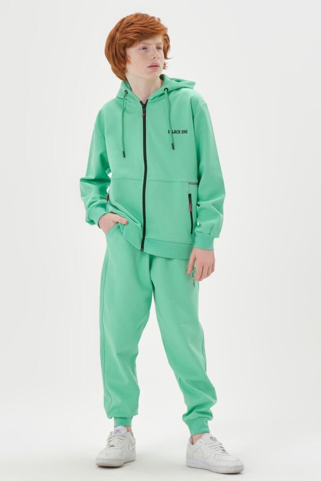 Kapüşonlu Ayarlanabilir Bel Lastikli Çift Cepli Erkek Eşofman Takımı SPRİNG BUD - 10-11 Yaş