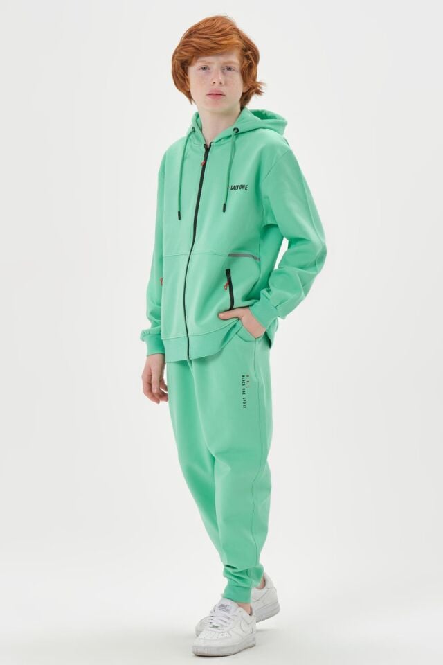 Kapüşonlu Ayarlanabilir Bel Lastikli Çift Cepli Erkek Eşofman Takımı SPRİNG BUD - 10-11 Yaş