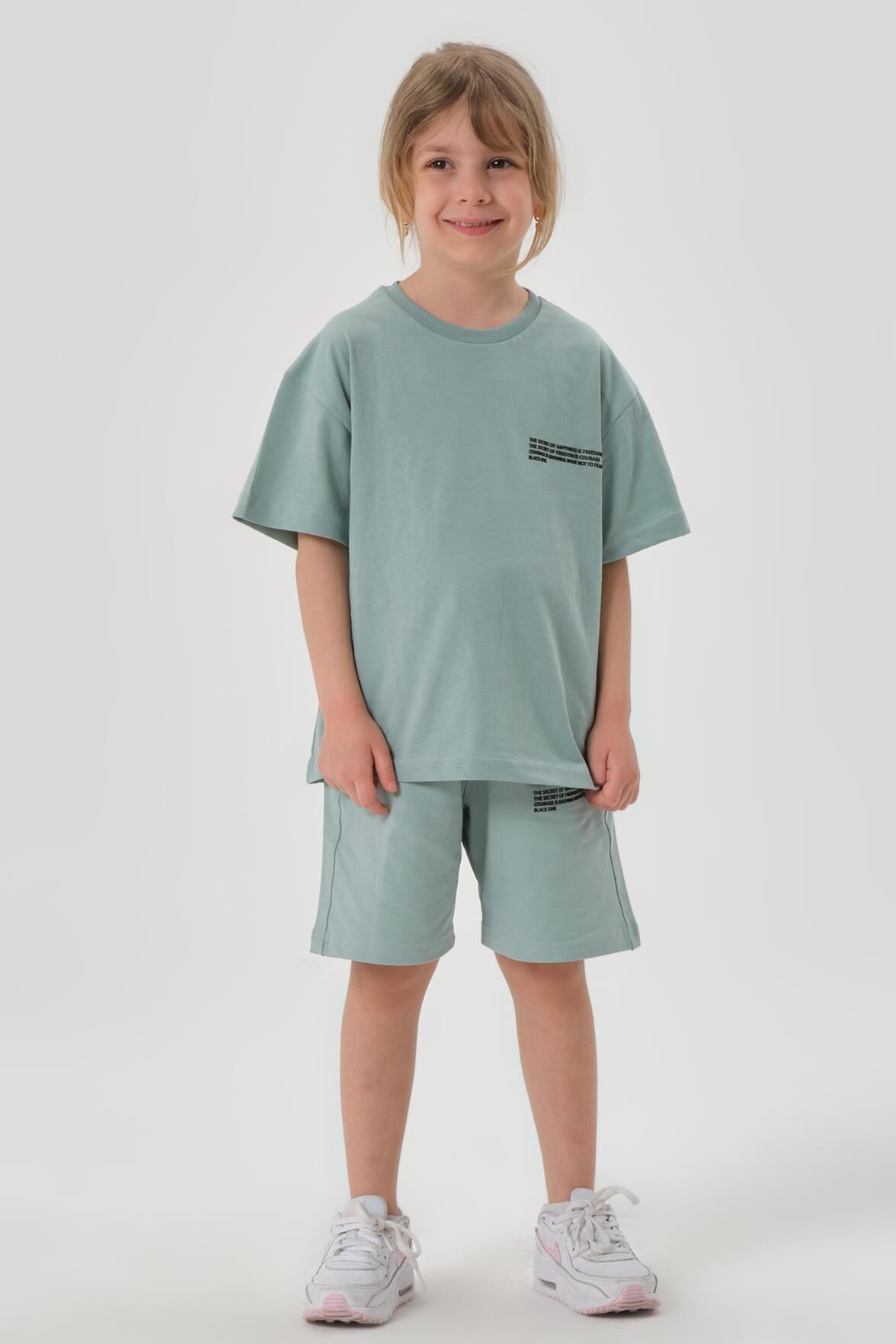 Kız Çocuk Alt Üst Bisiklet Yaka Şort Takım ÇAĞLA - 6-7 Yaş