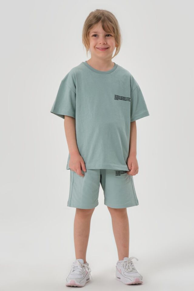 Kız Çocuk Alt Üst Bisiklet Yaka Şort Takım ÇAĞLA - 6-7 Yaş