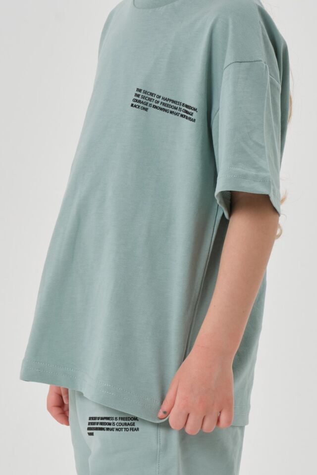 Kız Çocuk Alt Üst Bisiklet Yaka Şort Takım ÇAĞLA - 6-7 Yaş