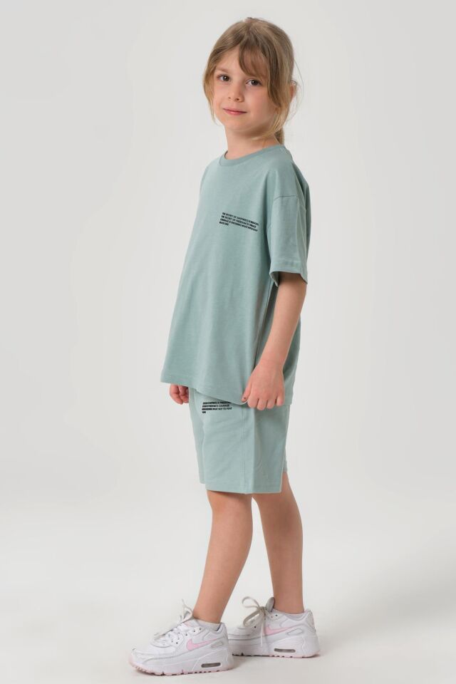 Kız Çocuk Alt Üst Bisiklet Yaka Şort Takım ÇAĞLA - 6-7 Yaş