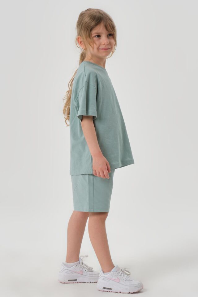 Kız Çocuk Alt Üst Bisiklet Yaka Şort Takım ÇAĞLA - 6-7 Yaş