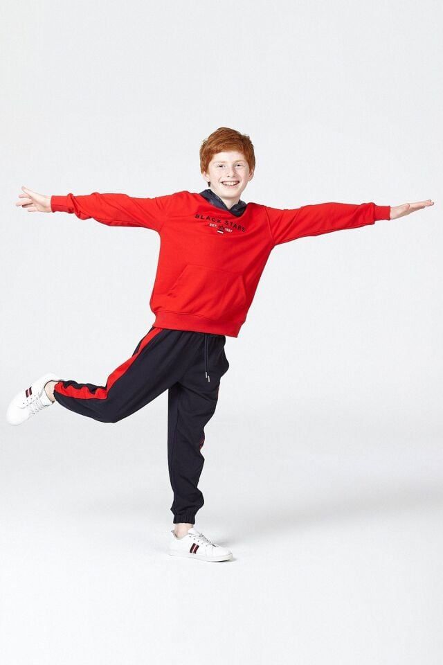 Erkek Çocuk Şardonsuz 2 İplik Spor Eşofman Takımı – Normal Kalıp Mevsimlik 14-15 Yaş - KIRMIZI