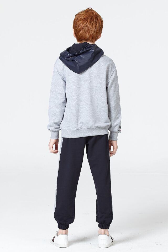 Erkek Çocuk Şardonsuz 2 İplik Spor Eşofman Takımı – Normal Kalıp Mevsimlik 11-12 Yaş - GRİ MELANJ