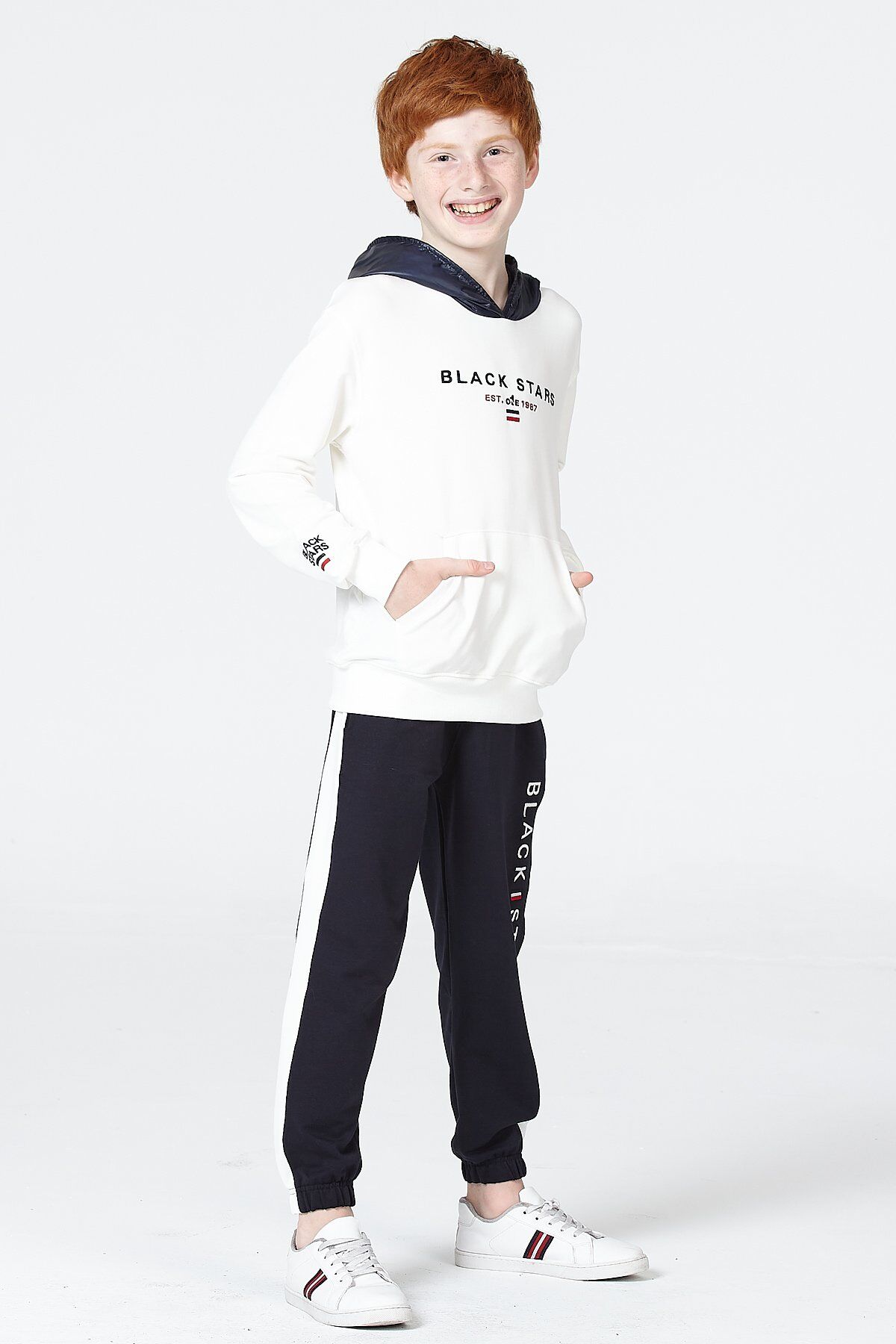 Erkek Çocuk Şardonsuz 2 İplik Spor Eşofman Takımı – Normal Kalıp Mevsimlik 8-9 Yaş - EKRU