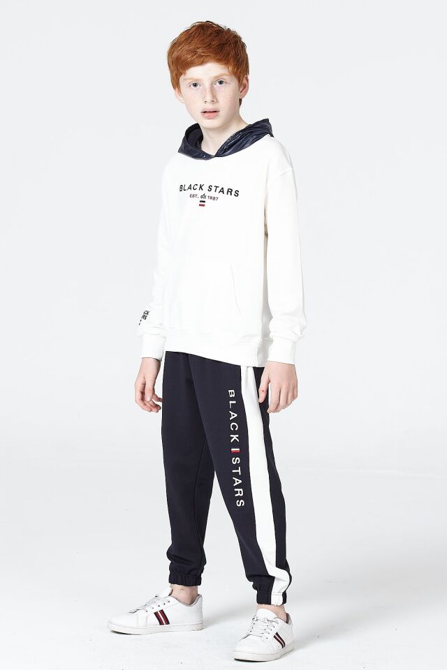 Erkek Çocuk Şardonsuz 2 İplik Spor Eşofman Takımı – Normal Kalıp Mevsimlik 8-9 Yaş - EKRU