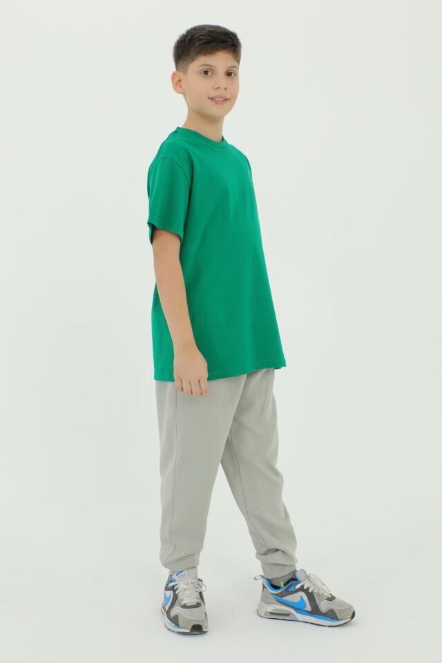 Bisiklet Yaka Erkek Çocuk Baskı Detaylı Eşofman Takımı BENETTON YEŞİL - 10-11 Yaş