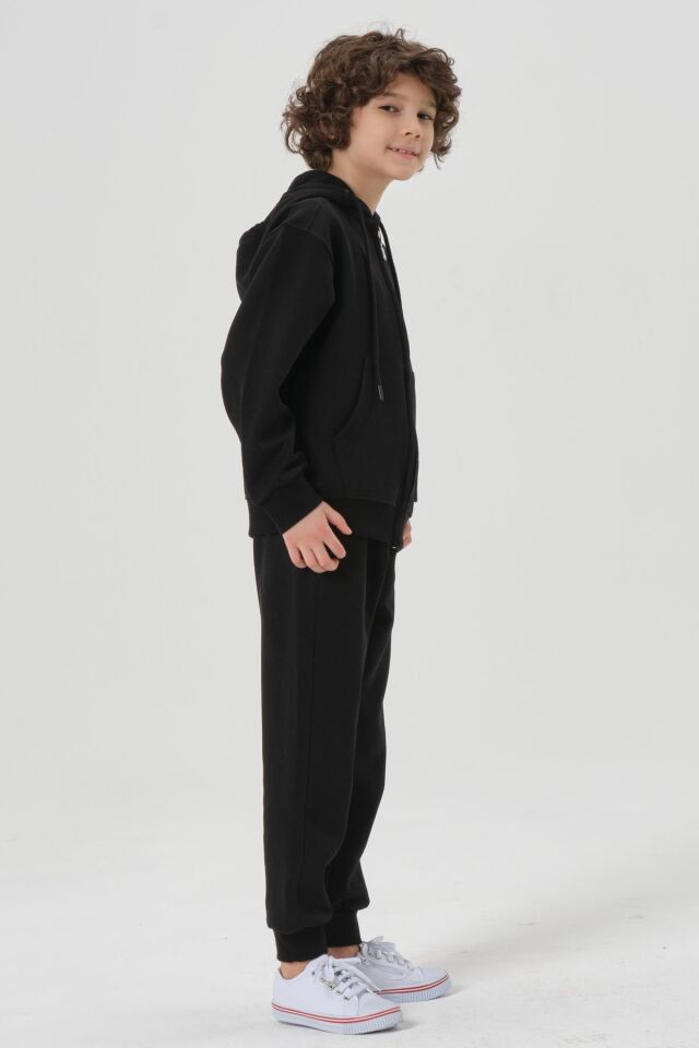 Likrasız Mevsimlik Erkek Çocuk Eşofman Takımı SİYAH - 8-9 Yaş