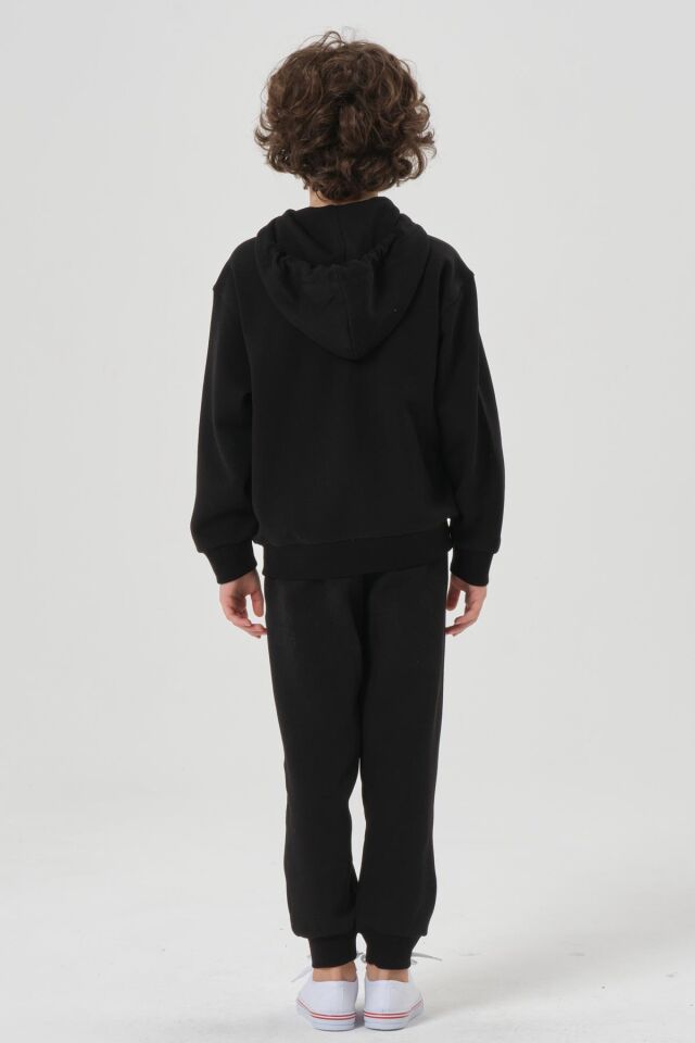 Likrasız Mevsimlik Erkek Çocuk Eşofman Takımı SİYAH - 8-9 Yaş