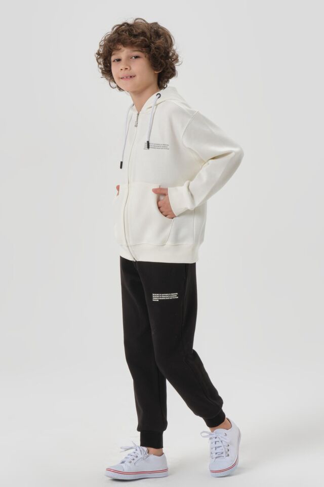 Likrasız Mevsimlik Erkek Çocuk Eşofman Takımı EKRU - 8-9 Yaş