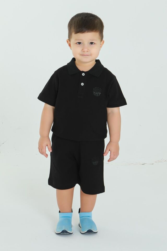 POLO YAKA ERKEK ÇOCUK ALT ÜST ŞORTLU TAKIM