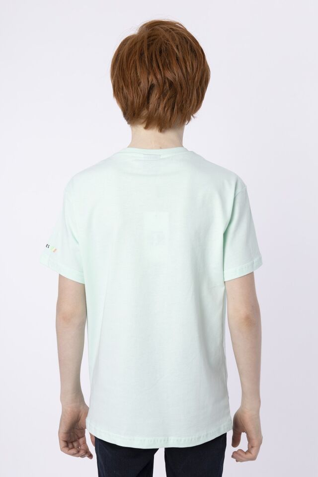 %100 PAMUK SÜPREM KUMAŞTAN ENJEKSİYON BASKILI ERKEK ÇOCUK T-SHIRT YAZLIK BİSİKLET YAKA BLACK ONE 9-10 Yaş - YEŞİL