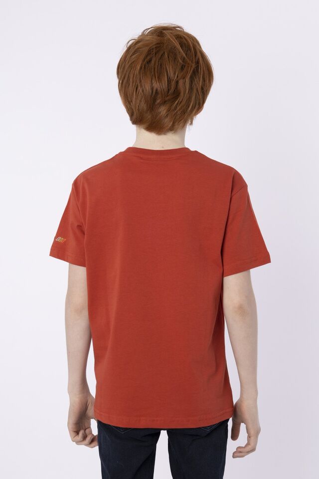 %100 PAMUK SÜPREM KUMAŞTAN ENJEKSİYON BASKILI ERKEK ÇOCUK T-SHIRT YAZLIK BİSİKLET YAKA BLACK ONE 9-10 Yaş - KİREMİT