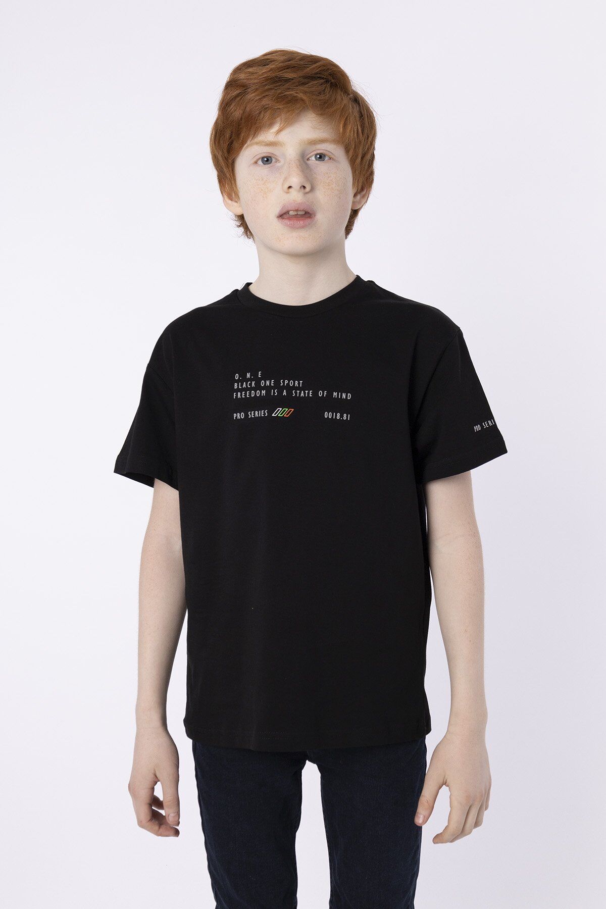 %100 PAMUK SÜPREM KUMAŞTAN ENJEKSİYON BASKILI ERKEK ÇOCUK T-SHIRT YAZLIK BİSİKLET YAKA BLACK ONE 9-10 Yaş - SİYAH