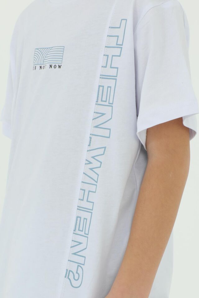 Bisiklet Yaka Erkek Çocuk Baskı Detaylı T-Shırt Ve Şort İkili Takım