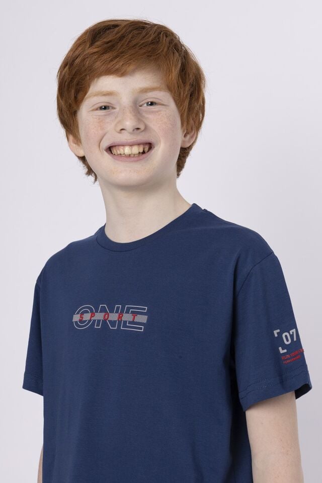 %100 PAMUK SÜPREM KUMAŞTAN ENJEKSİYON BASKILI ERKEK ÇOCUK T-SHIRT YAZLIK BİSİKLET YAKA BLACK ONE