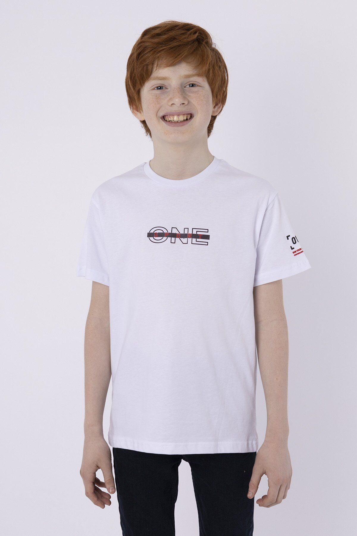 %100 PAMUK SÜPREM KUMAŞTAN ENJEKSİYON BASKILI ERKEK ÇOCUK T-SHIRT YAZLIK BİSİKLET YAKA BLACK ONE 8-9 Yaş - BEYAZ