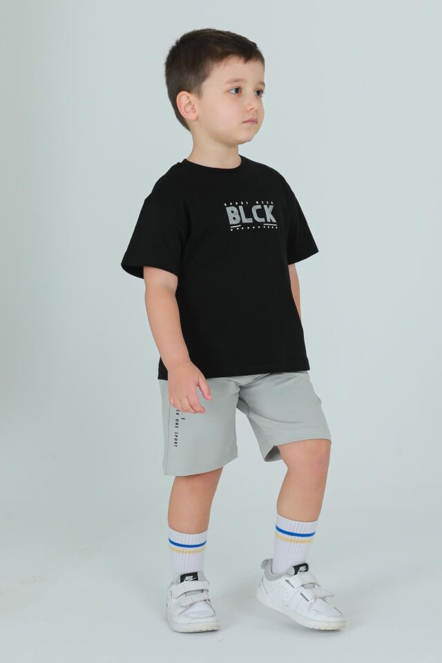 BİSİKLET YAKA ŞORTLU ERKEK ÇOCUK EŞOFMAN TAKIMI