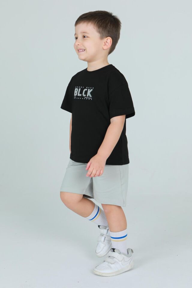 BİSİKLET YAKA ŞORTLU ERKEK ÇOCUK EŞOFMAN TAKIMI