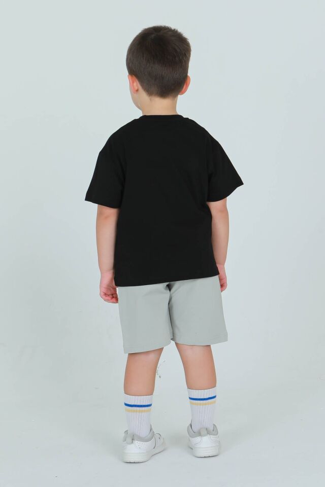 BİSİKLET YAKA ŞORTLU ERKEK ÇOCUK EŞOFMAN TAKIMI