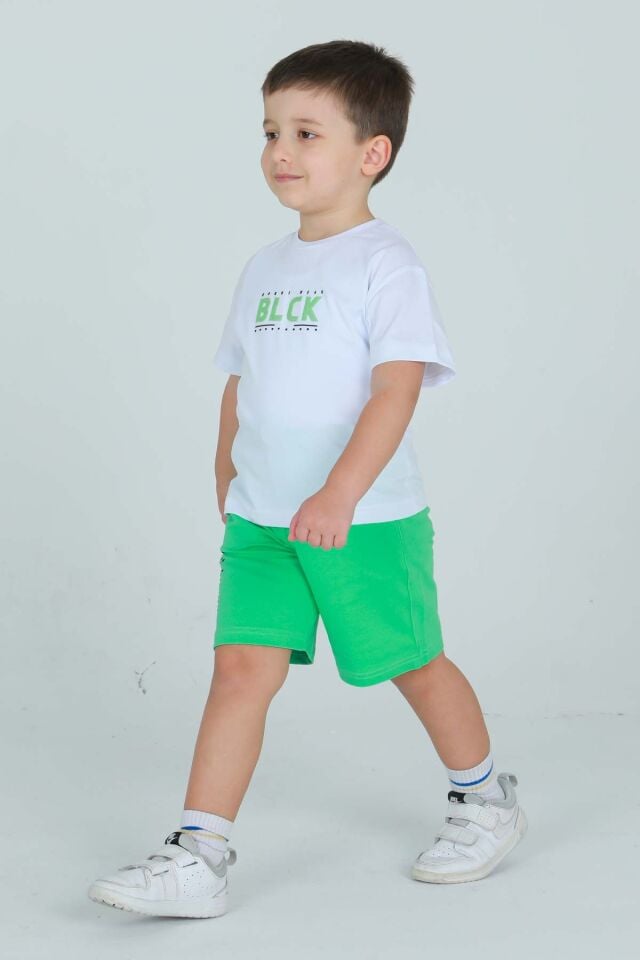 BİSİKLET YAKA ŞORTLU ERKEK ÇOCUK EŞOFMAN TAKIMI