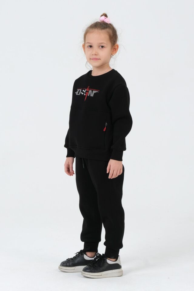 Kız Çocuk Bisiklet Yaka Eşofman Takımı