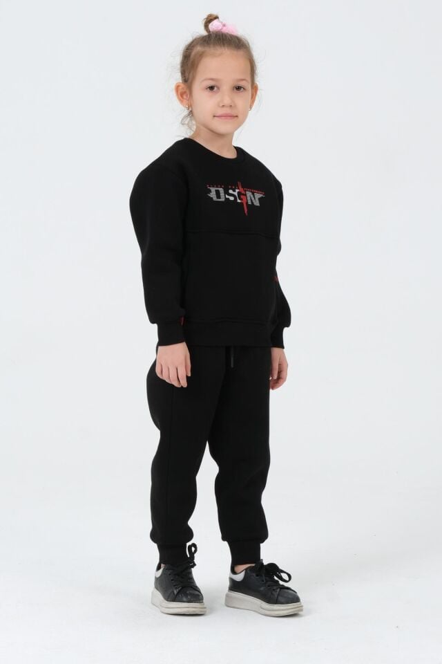 Kız Çocuk Bisiklet Yaka Eşofman Takımı