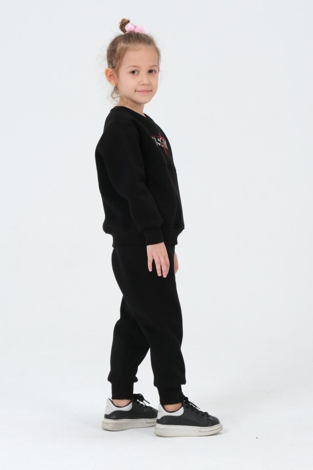 Kız Çocuk Bisiklet Yaka Eşofman Takımı