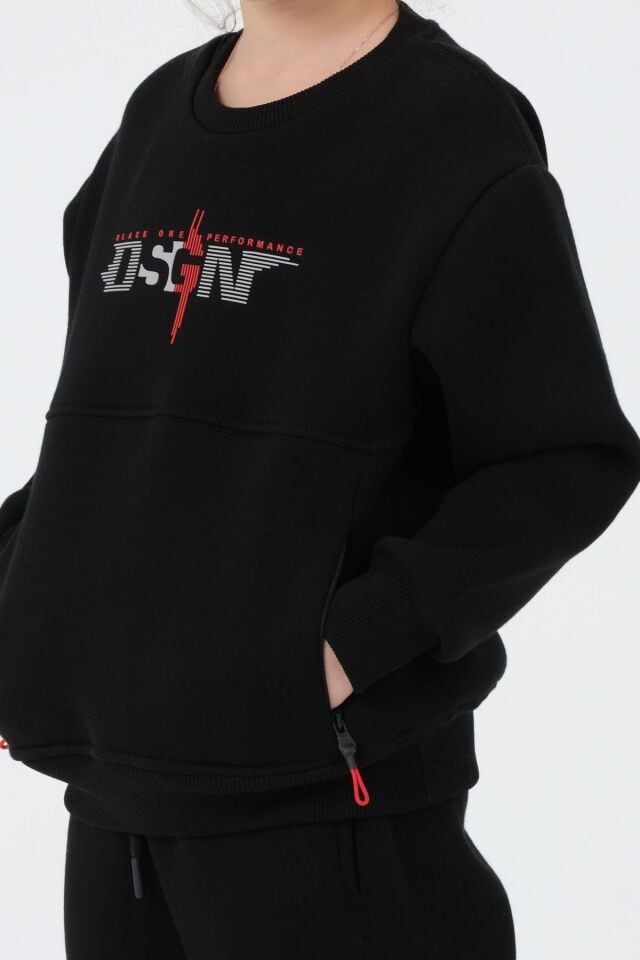 Kız Çocuk Bisiklet Yaka Eşofman Takımı