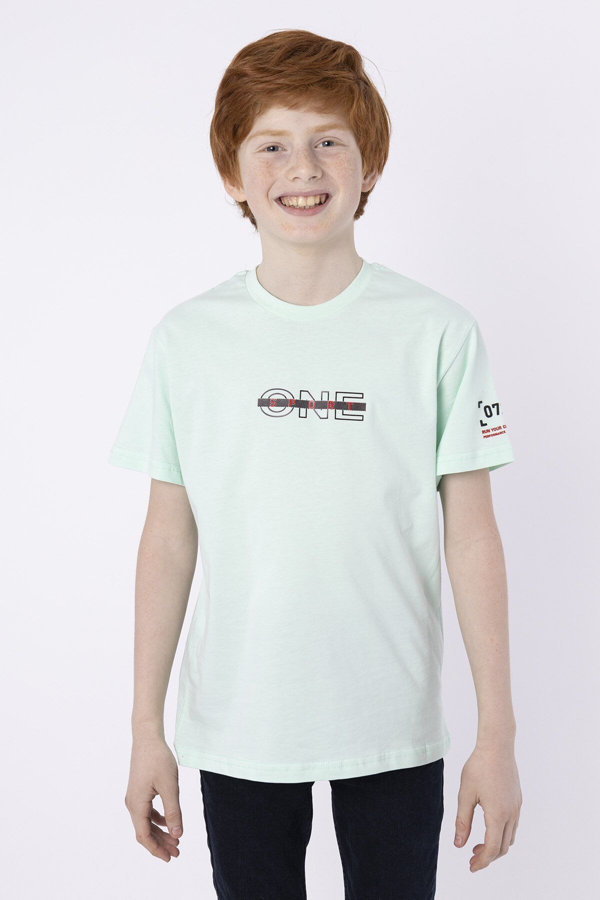 %100 PAMUK SÜPREM KUMAŞTAN ENJEKSİYON BASKILI ERKEK ÇOCUK T-SHIRT YAZLIK BİSİKLET YAKA BLACK ONE 9-10 Yaş - YEŞİL