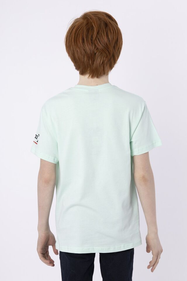 %100 PAMUK SÜPREM KUMAŞTAN ENJEKSİYON BASKILI ERKEK ÇOCUK T-SHIRT YAZLIK BİSİKLET YAKA BLACK ONE 9-10 Yaş - YEŞİL