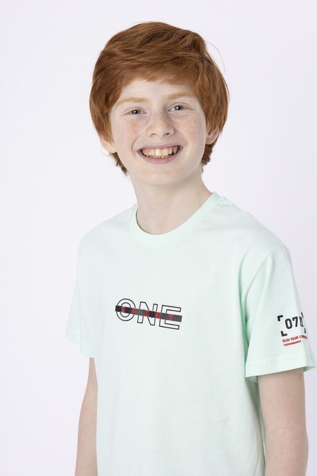 %100 PAMUK SÜPREM KUMAŞTAN ENJEKSİYON BASKILI ERKEK ÇOCUK T-SHIRT YAZLIK BİSİKLET YAKA BLACK ONE 10-11 Yaş - YEŞİL